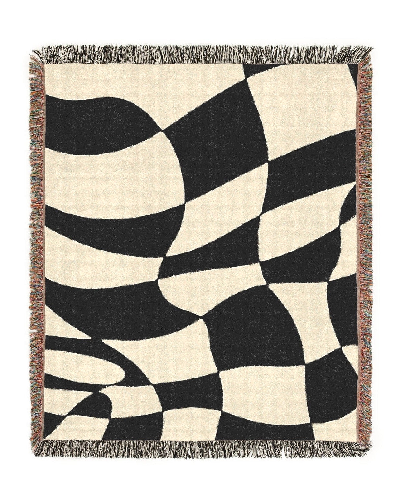 Distorted Check Woven Throw Blanket 