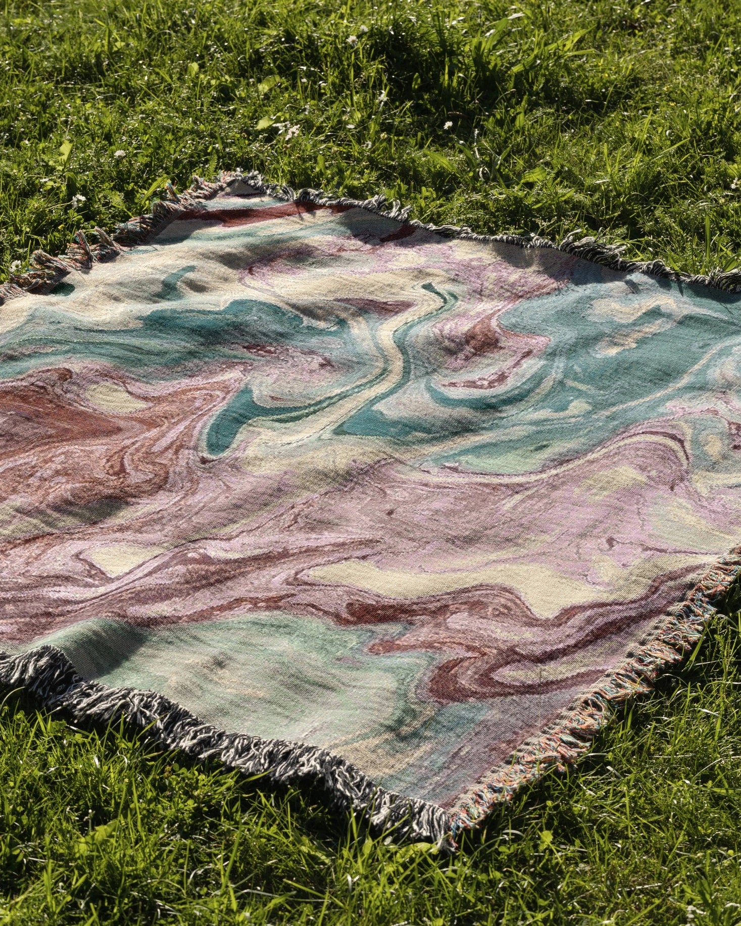 Pastel Marble Woven Throw Blanket