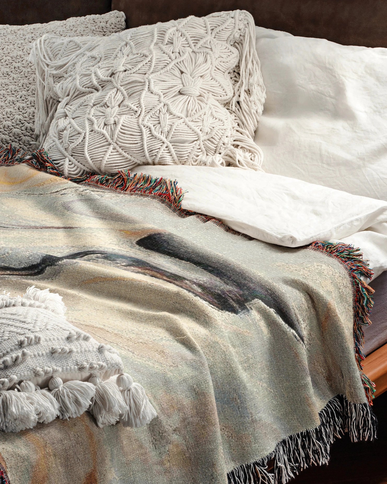 White Marble Woven Throw Blanket