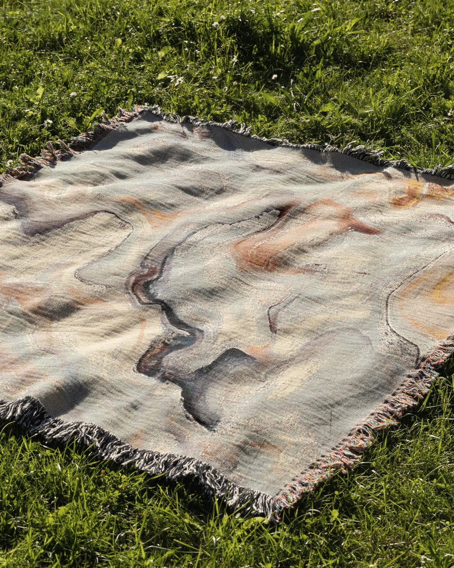 White Marble Woven Throw Blanket