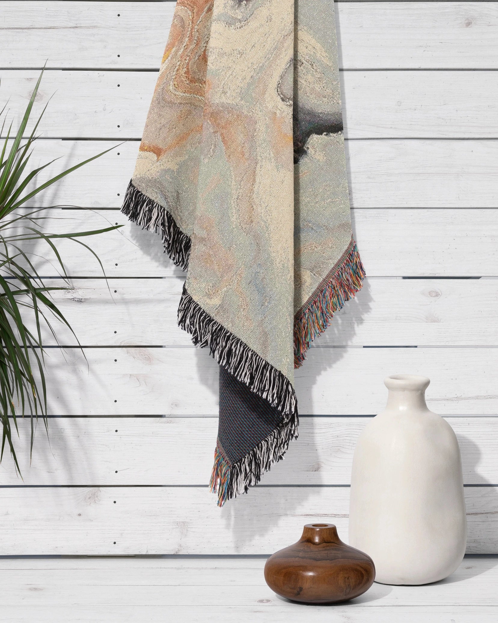 White Marble Woven Throw Blanket