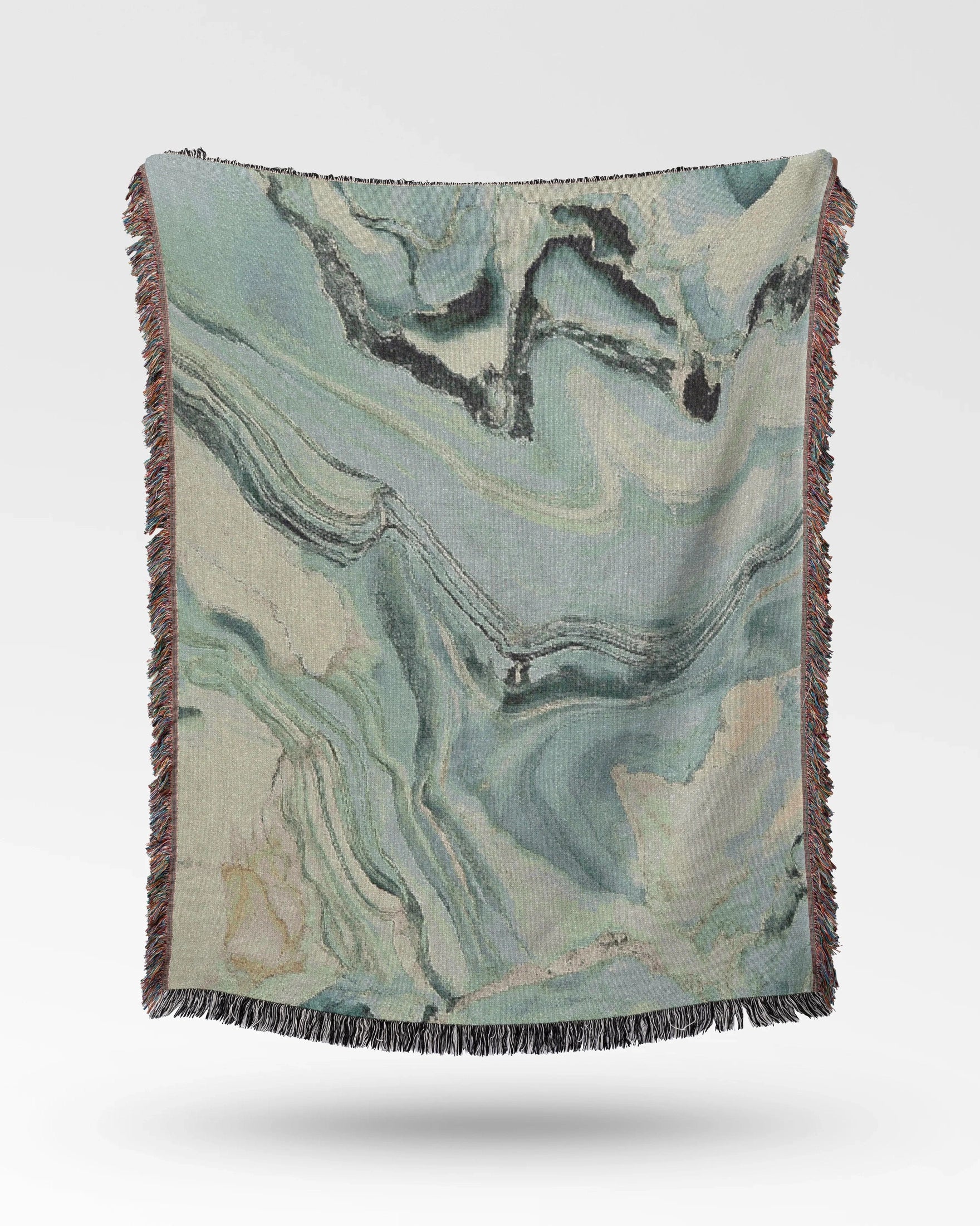 Sky Blue Marble Woven Throw Blanket