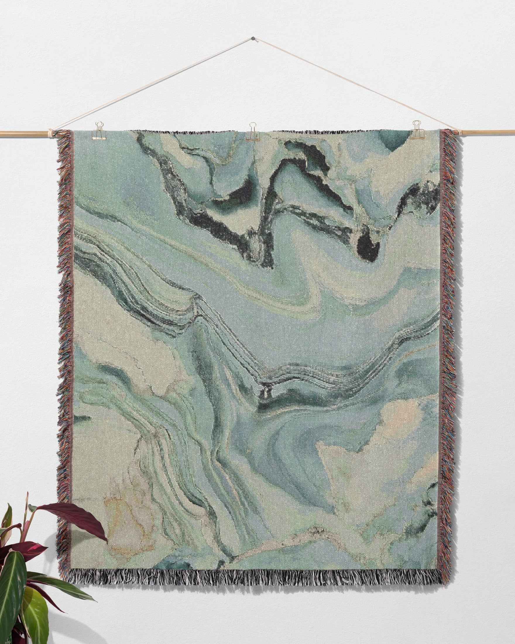 Sky Blue Marble Woven Throw Blanket