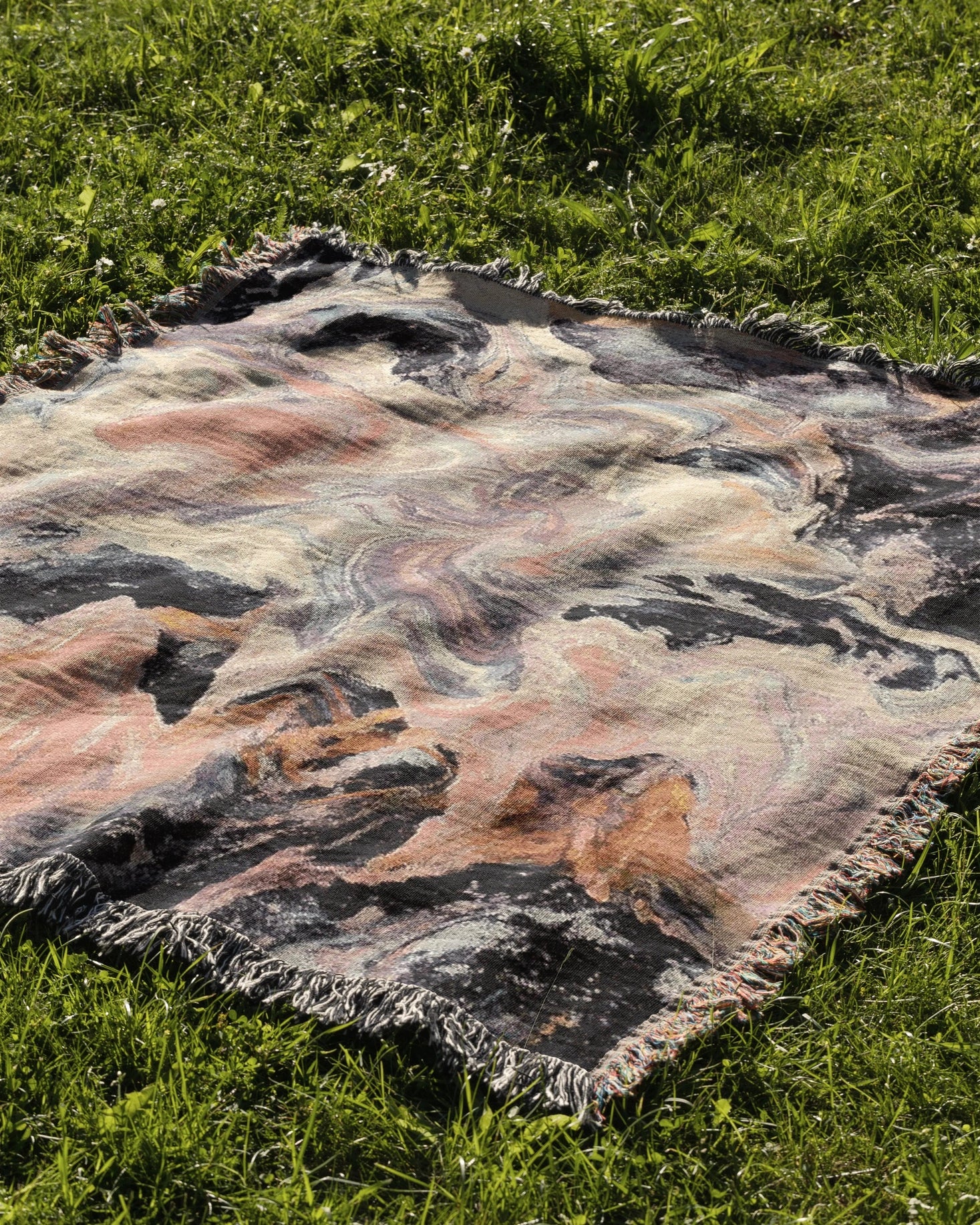 Pink Marble Woven Throw Blanket