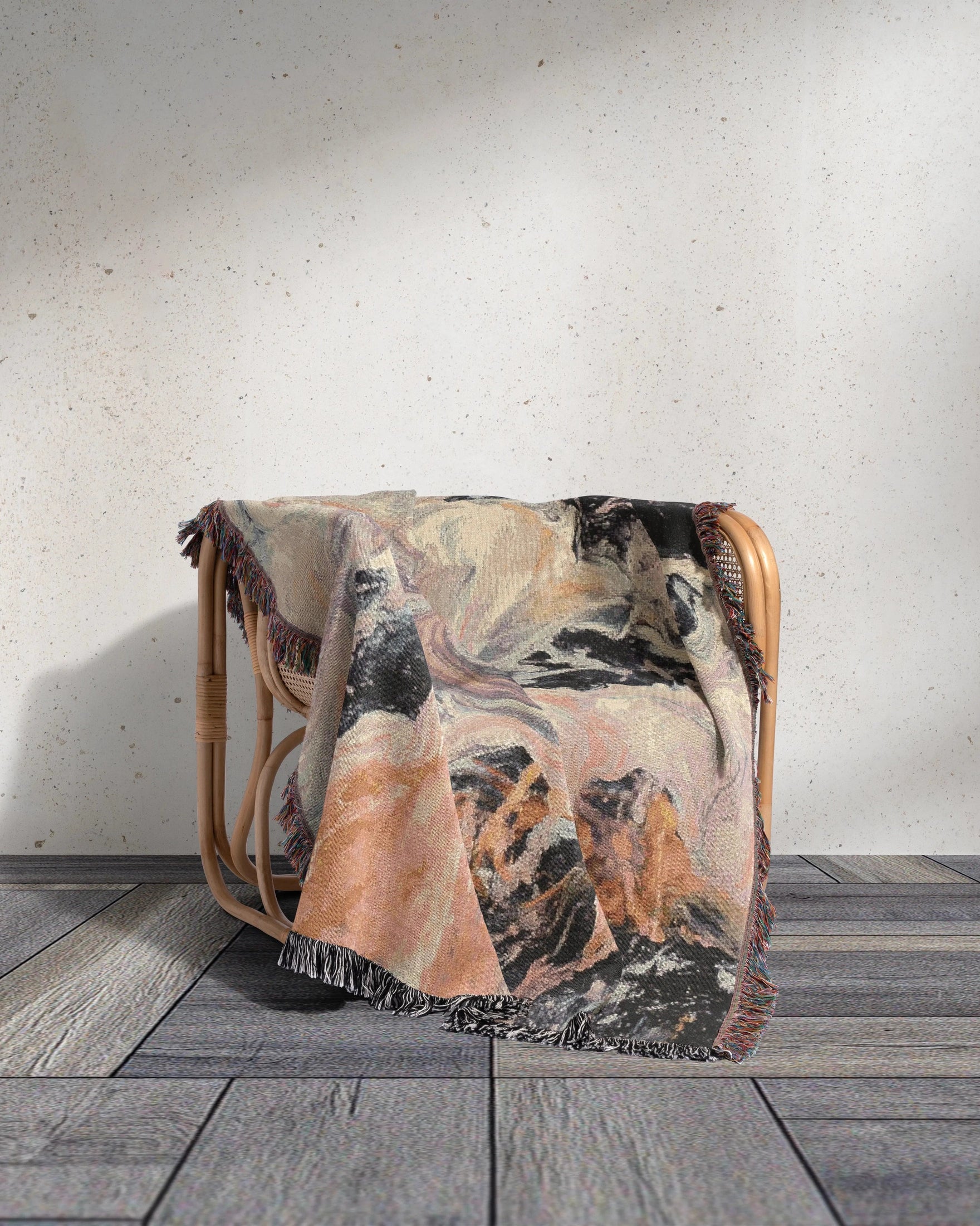 Pink Marble Woven Throw Blanket