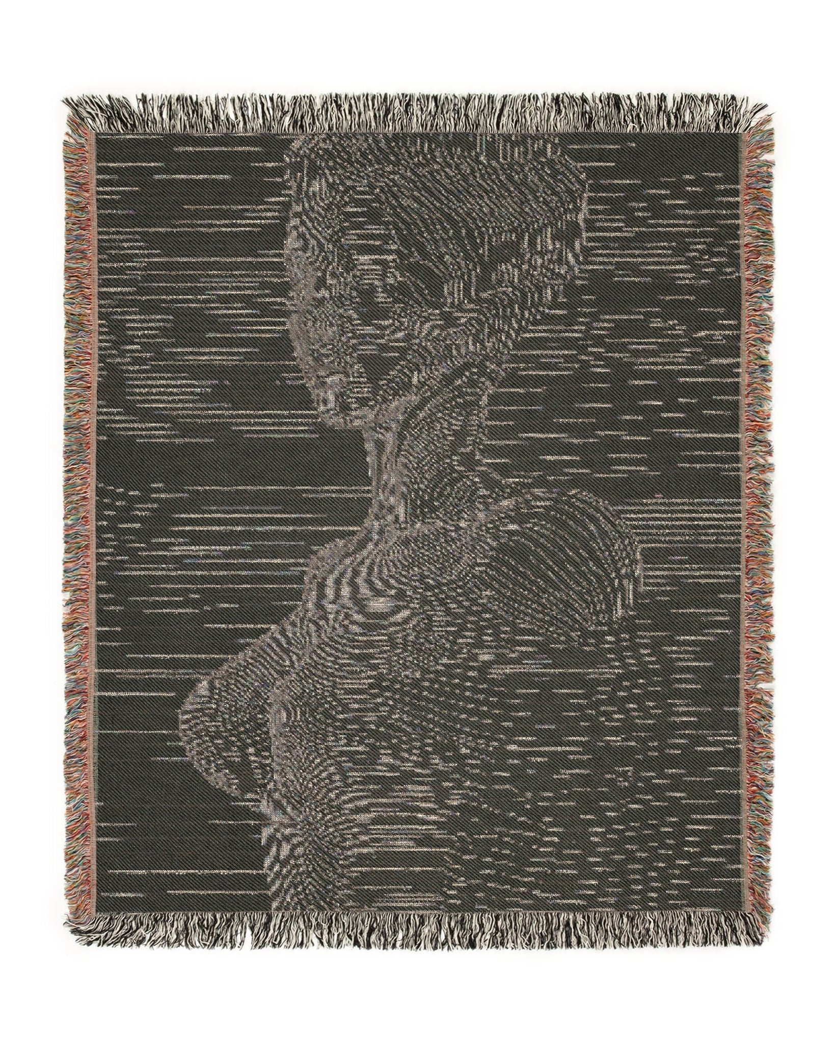 Line Portrait Woven Throw Blanket