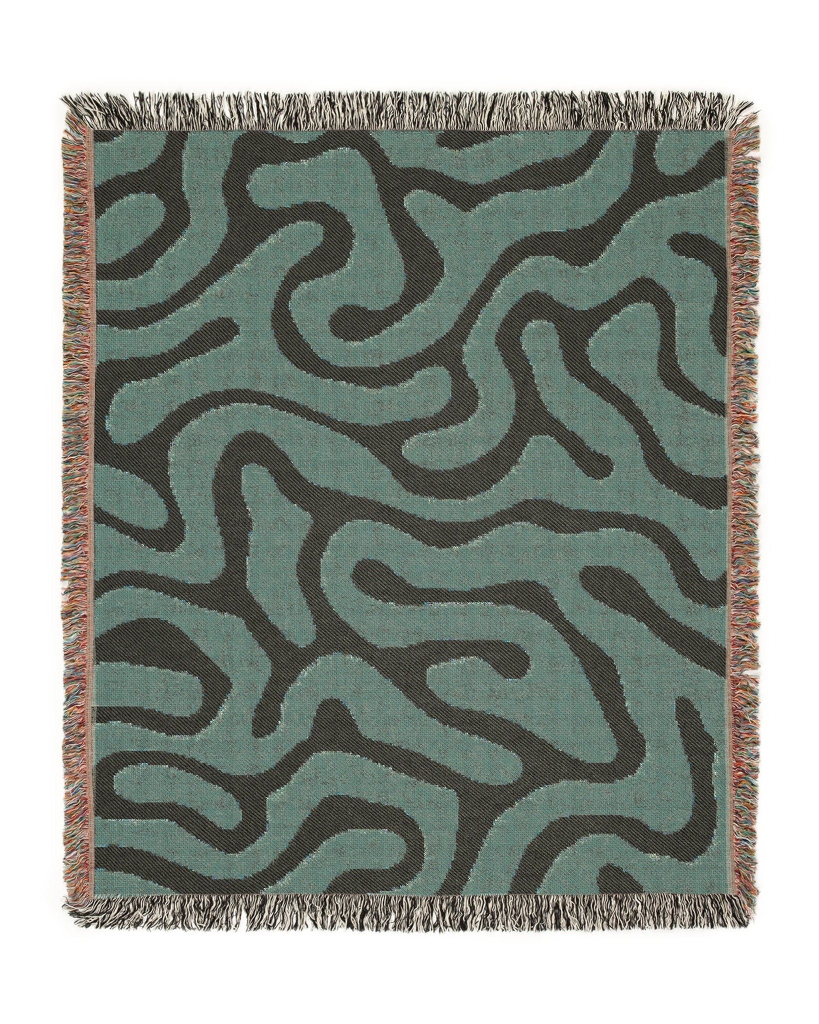 Maze Path Woven Throw Blanket