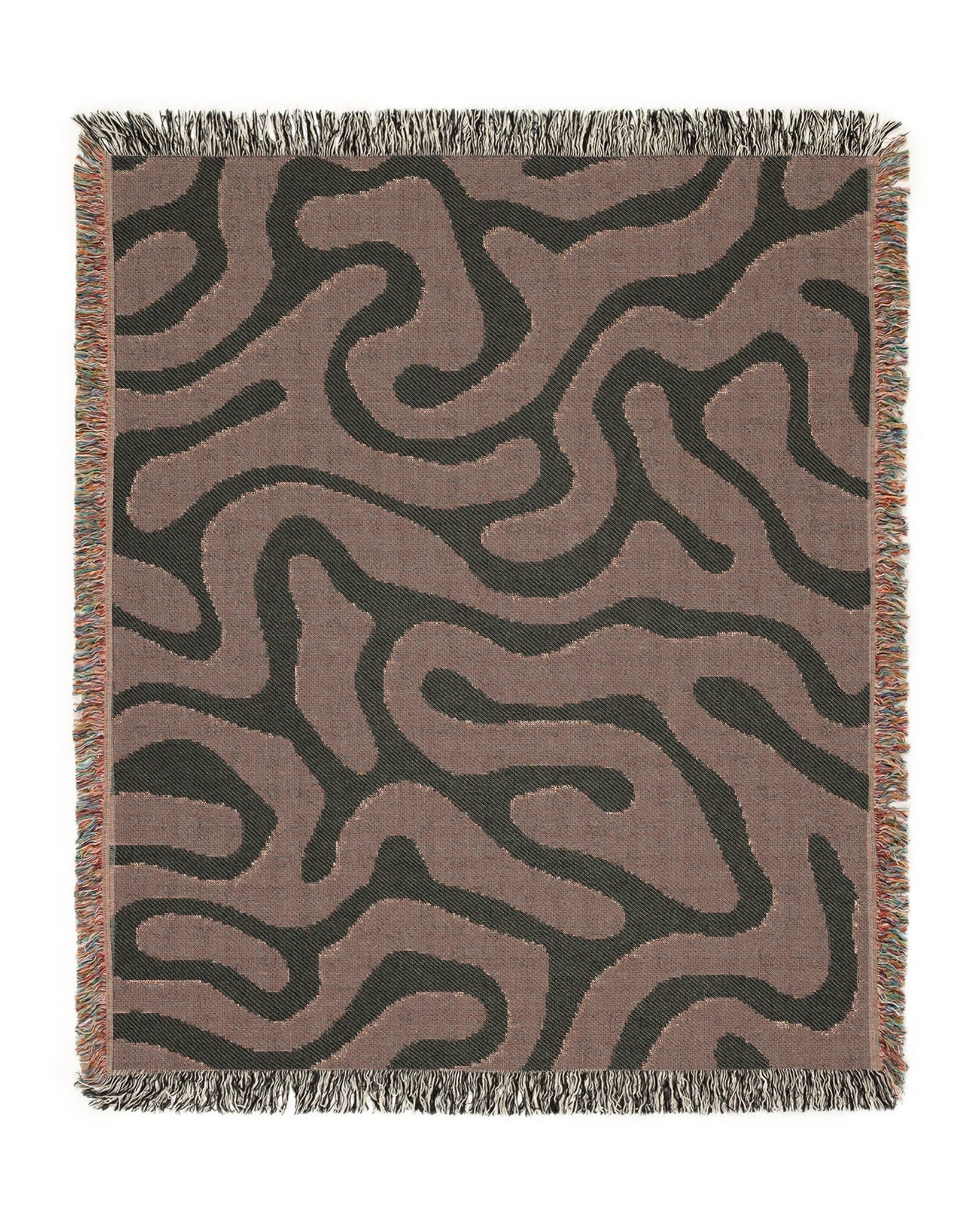 Maze Path Woven Throw Blanket