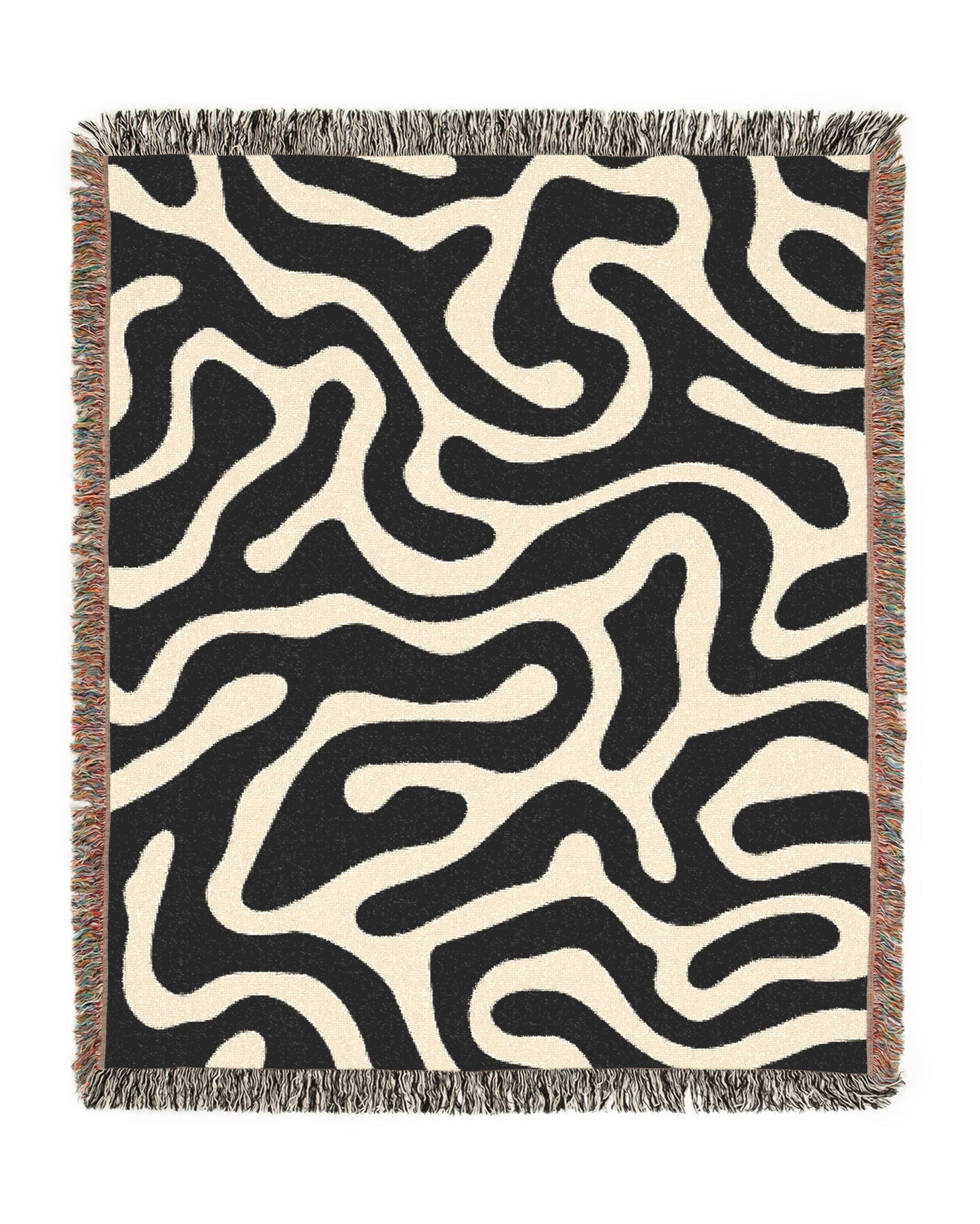 Maze Path Woven Throw Blanket