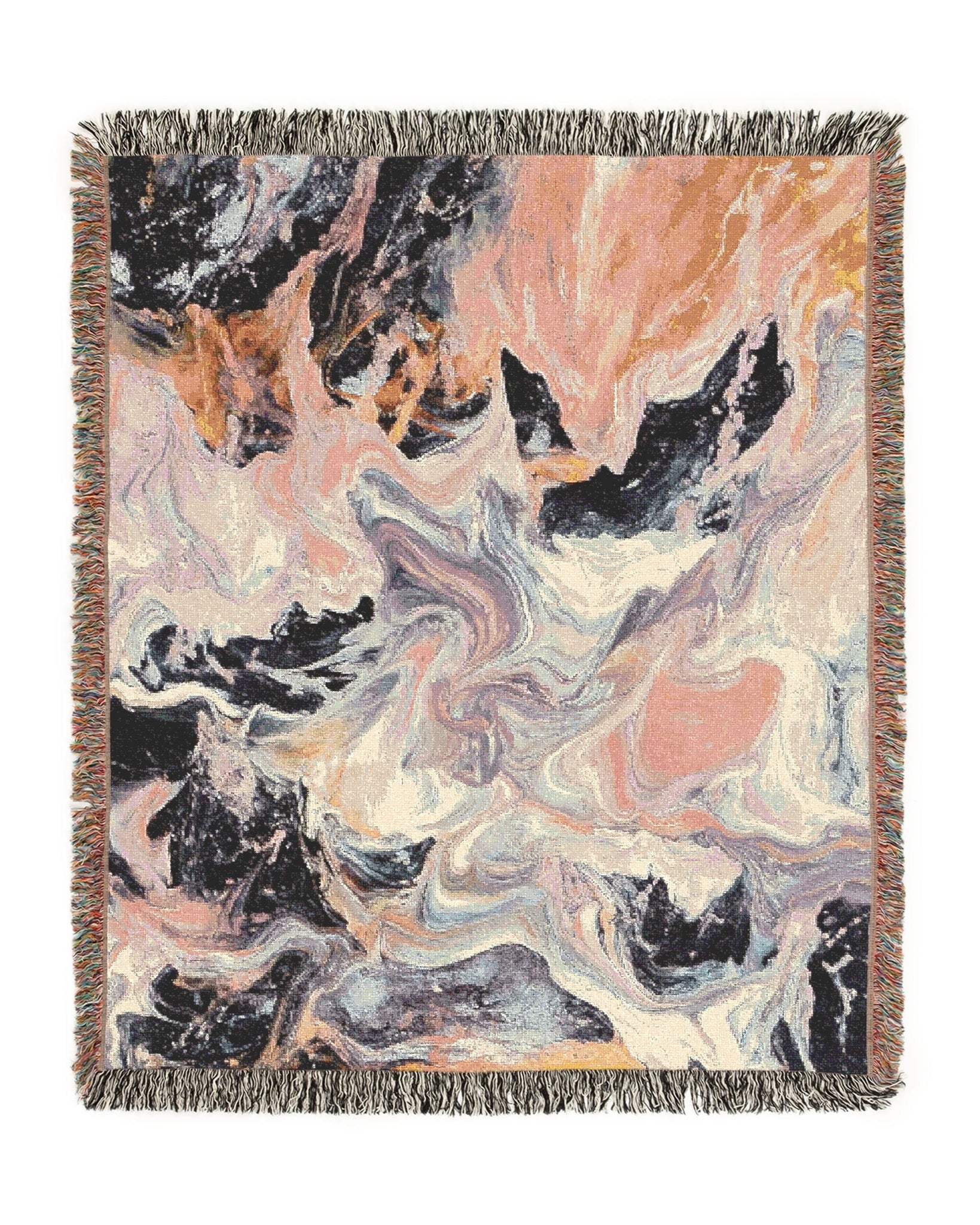 Pink Marble Woven Throw Blanket