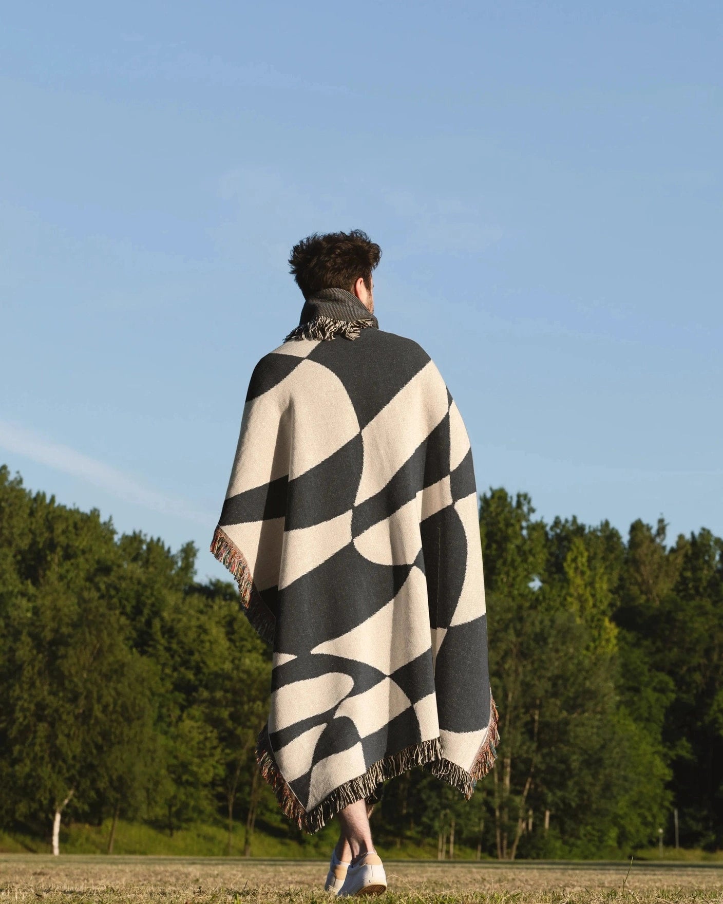 Distorted Check Woven Throw Blanket 