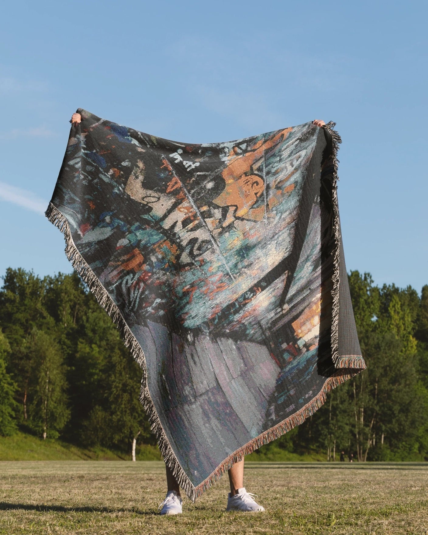 Graffiti Street Woven Throw Blanket 