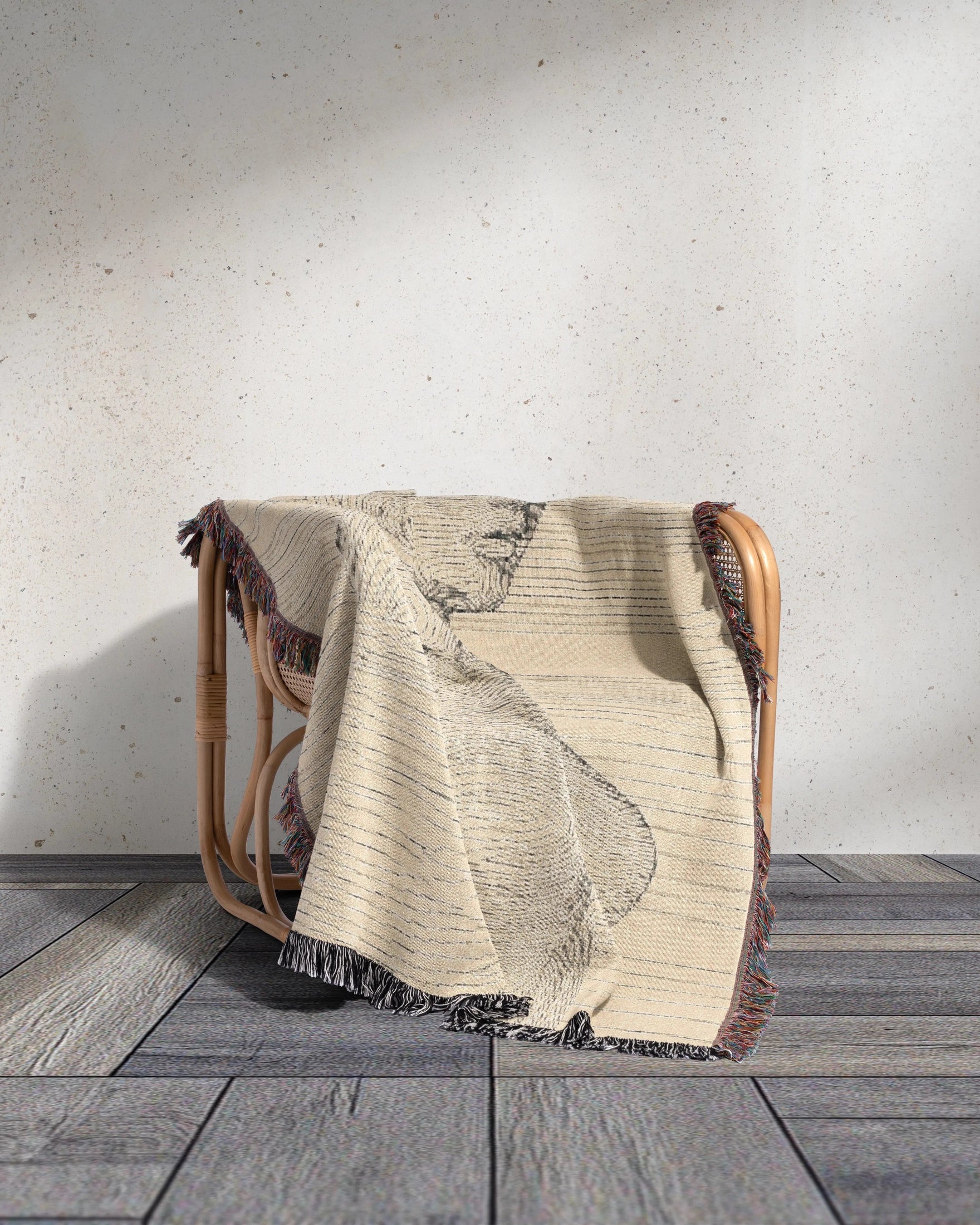 Line Portrait Woven Throw Blanket