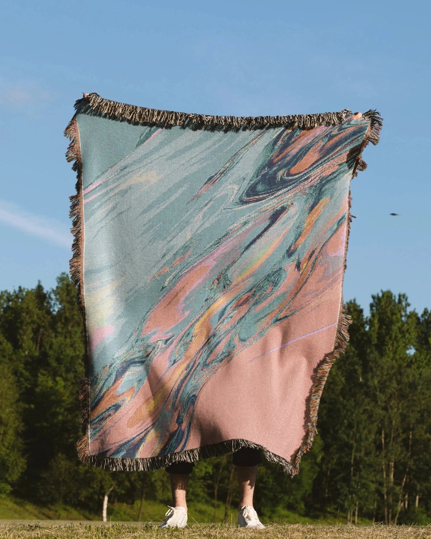 Pastel Flow Woven Throw Blanket 