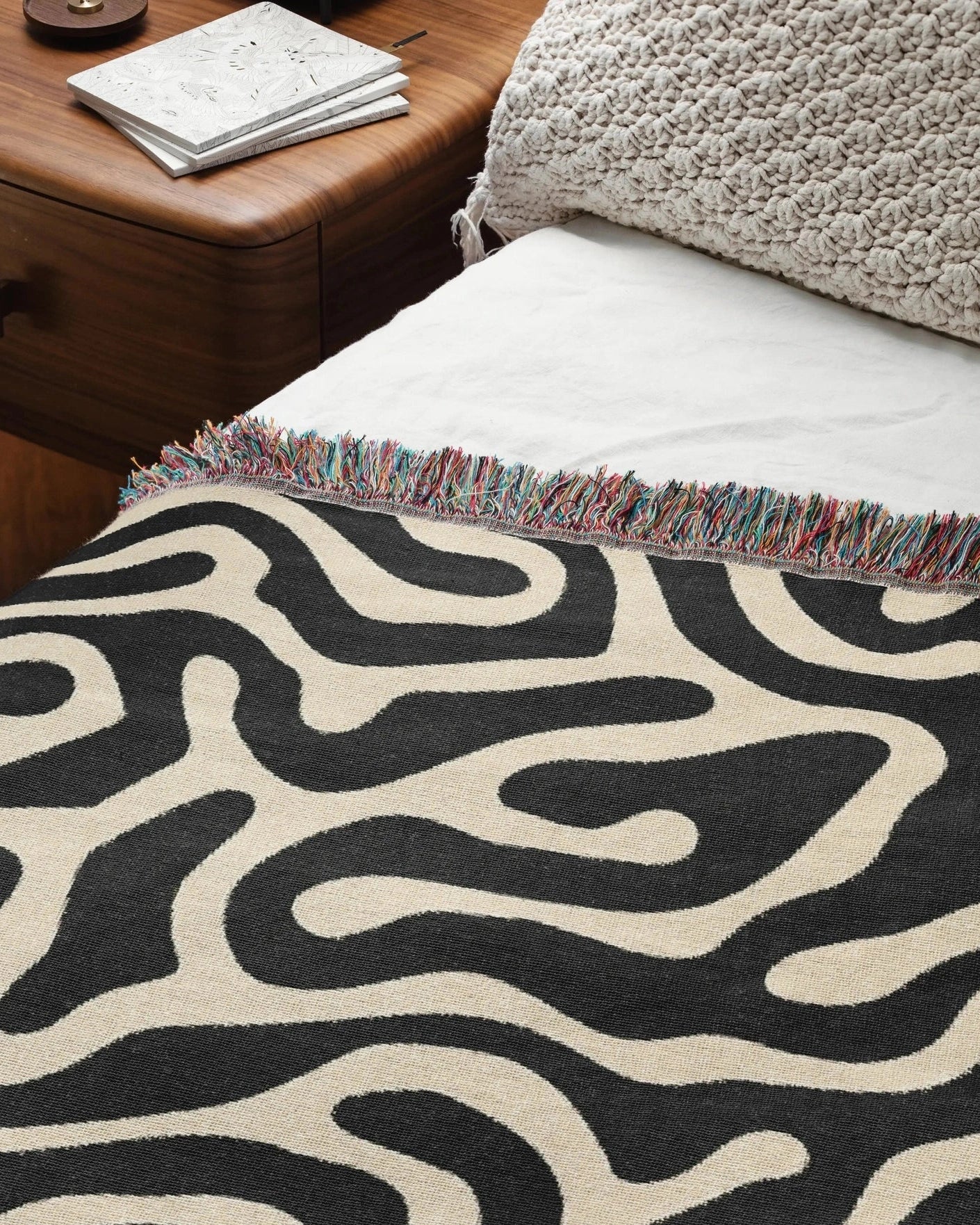 Maze Path Woven Throw Blanket