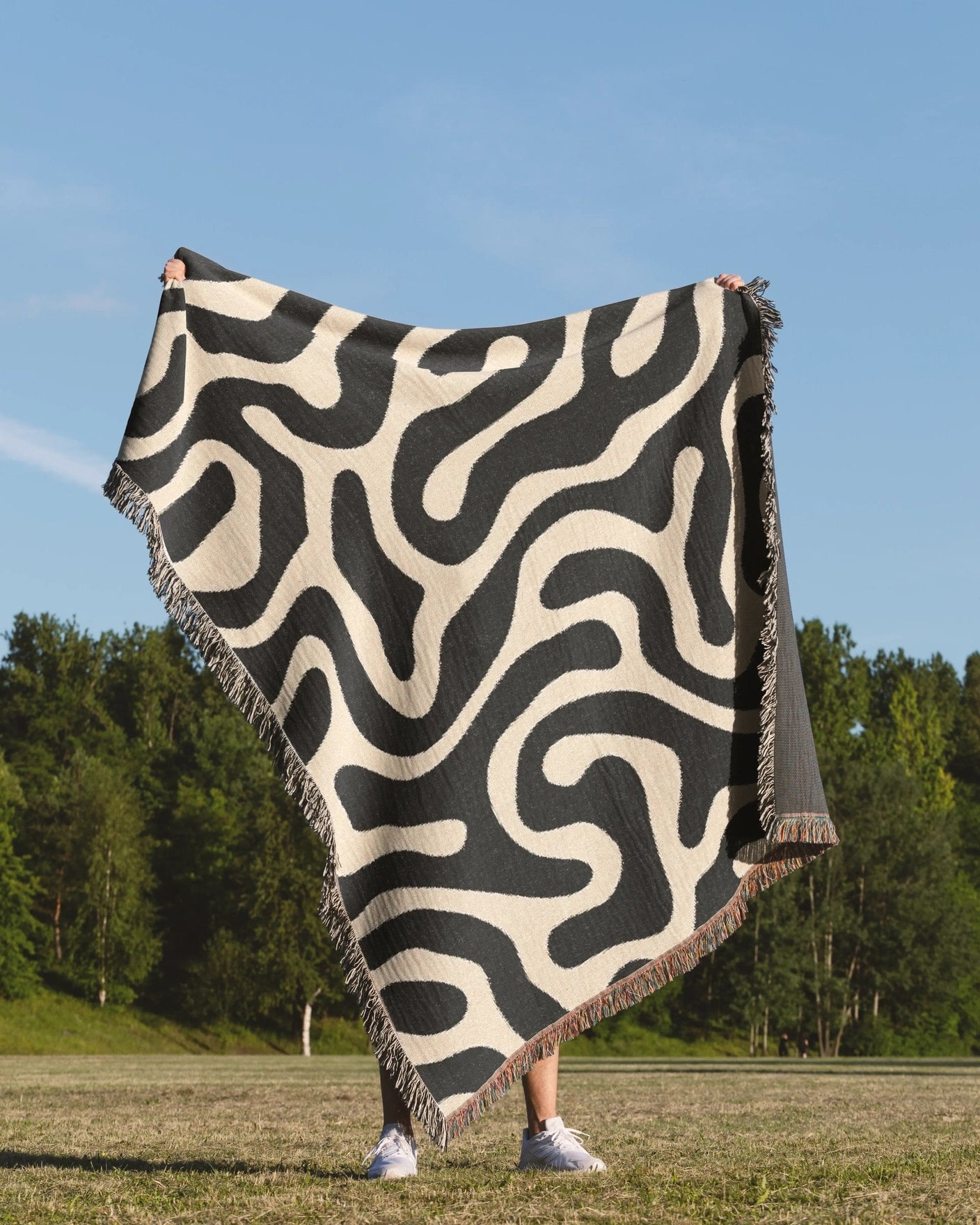 Maze Path Woven Throw Blanket