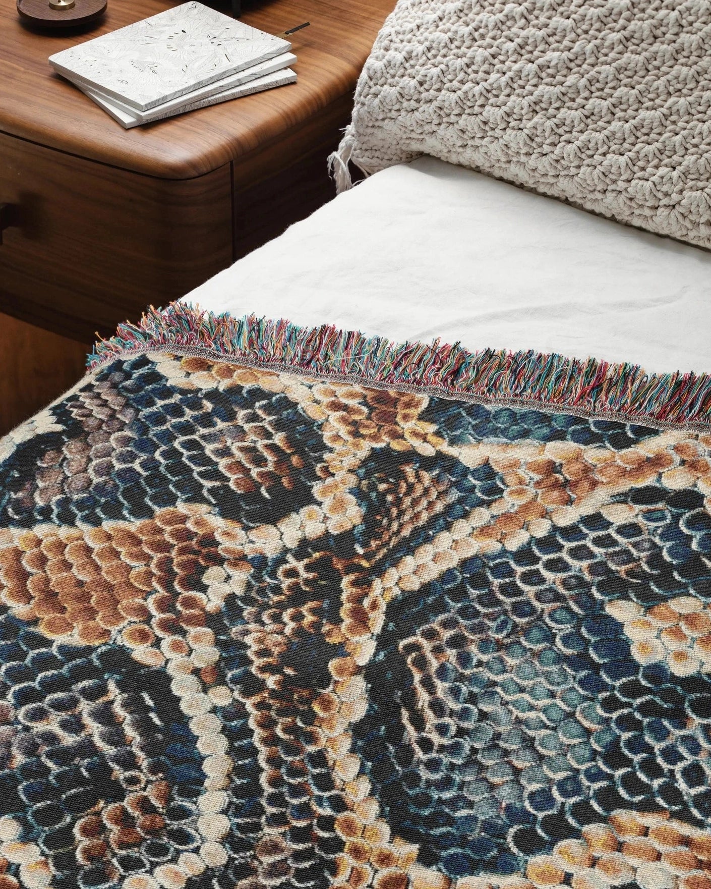 Snake Skin Woven Throw Blanket