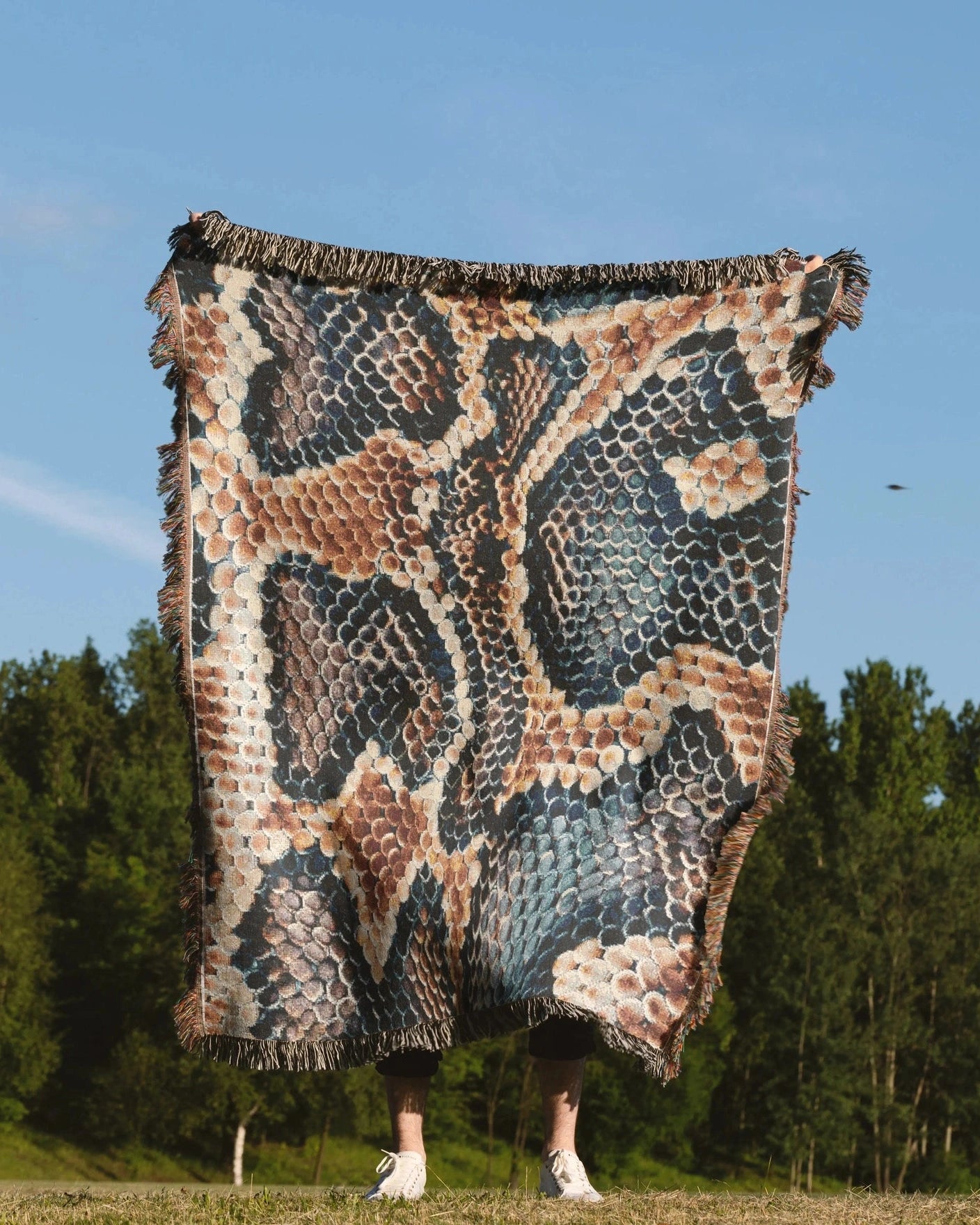 Snake Skin Woven Throw Blanket