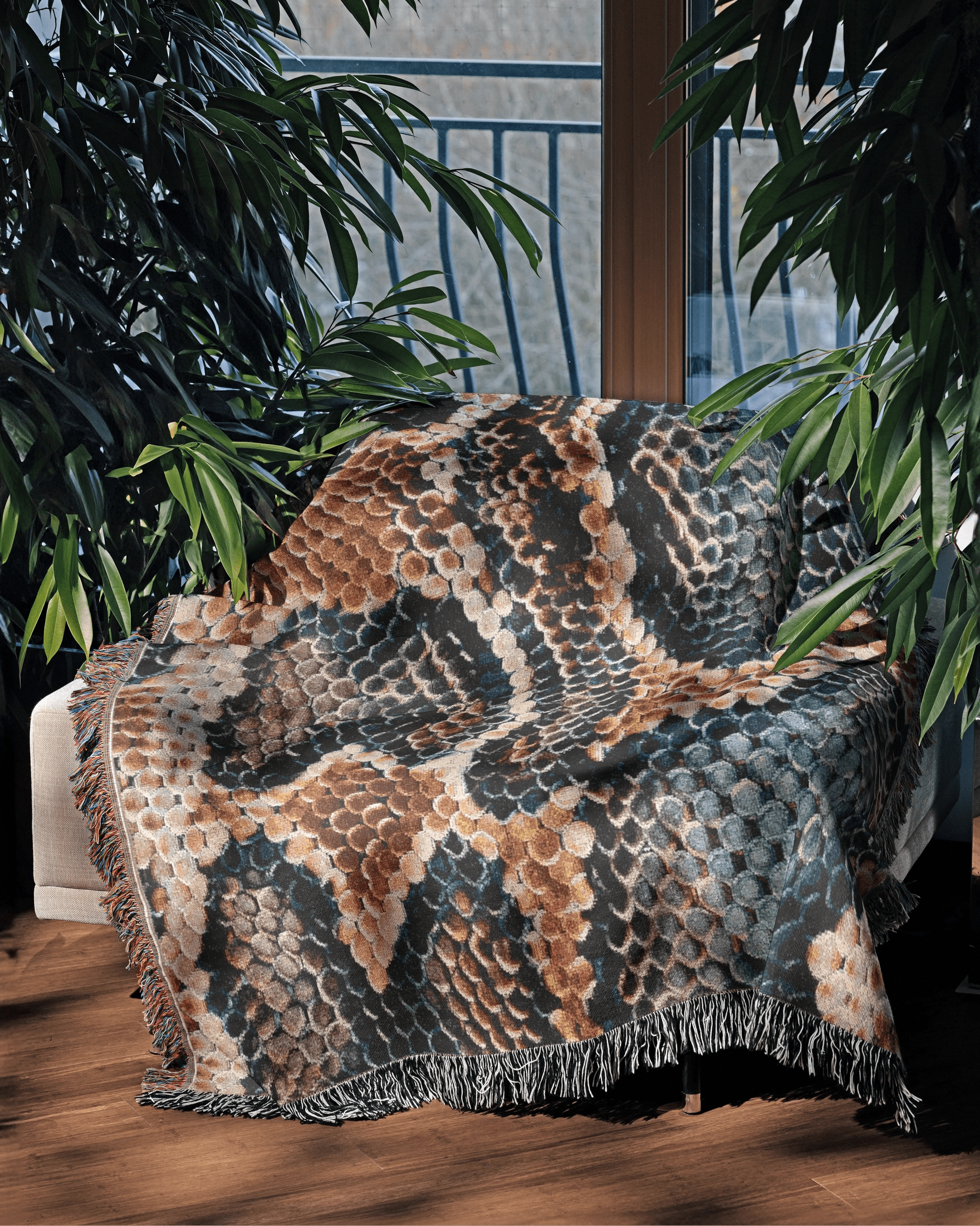 Snake Skin Woven Throw Blanket 