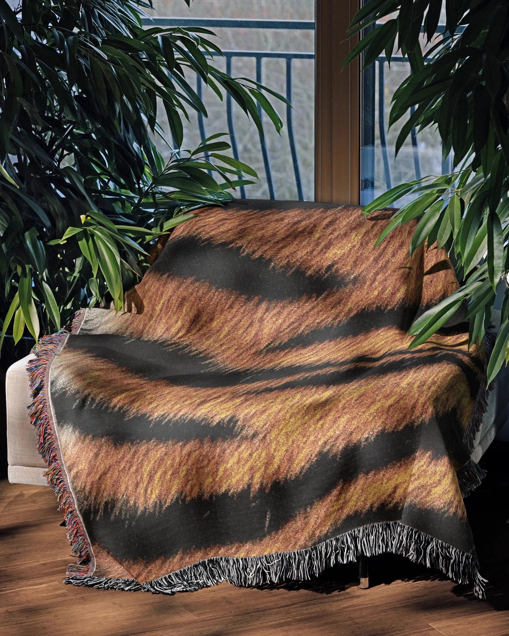 Tiger Hide Woven Throw Blanket 